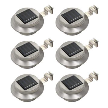 vidaXL LED-solarlampen rond 12 cm wit 6 st, Tuin en Terras, Verzenden, Nieuw