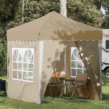 vidaXL Pop-up Feesttent 195 x 195 x 245 cm Crèmekleurig, Verzenden