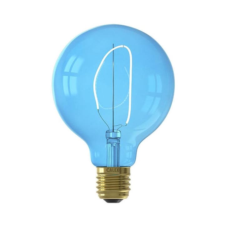 Calex Filament LED Lamp Nora Sapphire Blue Ø95 mm E27 4W, Huis en Inrichting, Lampen | Losse lampen, Verzenden