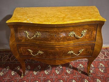 Commode - Hout, Brons, Marmer - Antiek zoals, Antiek en Kunst