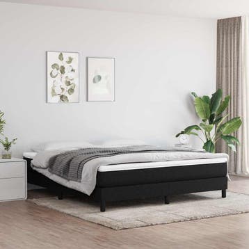 vidaXL Boxspring bed stof zwart 160x200 cm, Verzenden, Nieuw