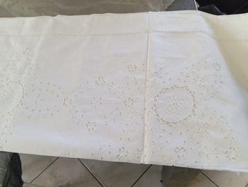 Drap de lit (3) - 2.7 cm - 2.3 cm - Draps de lit double, Antiquités & Art