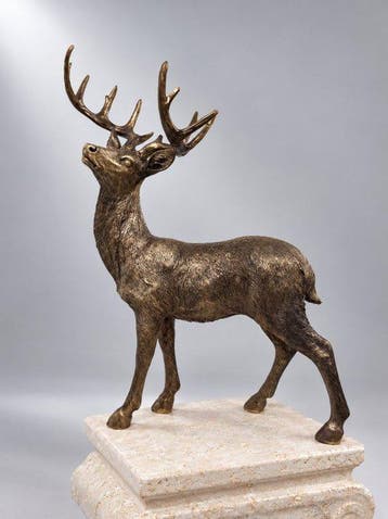 Statue, hert staande 55 cm - 55 cm - polyrésine