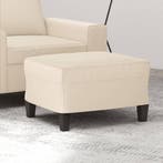 vidaXL Voetenbank 60x50x41 cm microvezelstof beige, Huis en Inrichting, Zetels | Voetbanken en poefs, Verzenden, Nieuw