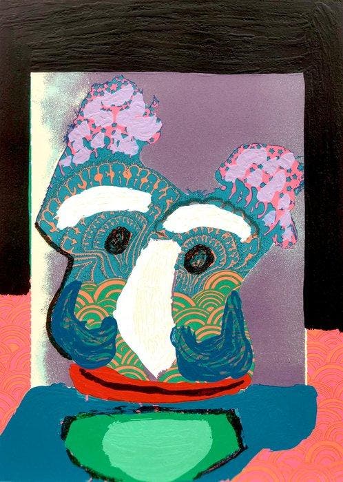 Karel Appel (1921-2006) - Purple owl (from Bedized Pudding), Antiek en Kunst, Antiek | Overige Antiek