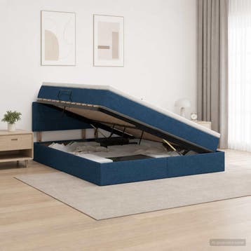 vidaXL Opbergbed met matras met hoofdeinde Blauw 180 x 200, Verzenden
