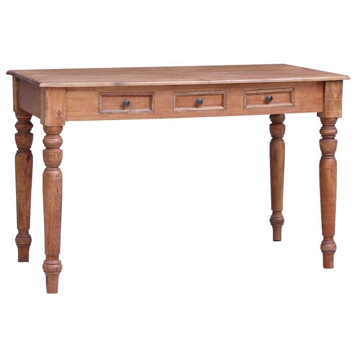 vidaXL Bureau met lades 117x57x75 cm massief mahoniehout, Maison & Meubles, Bureaux, Envoi
