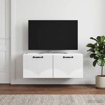vidaXL Wandmontage TV-kast Wit 78,5 x 41 x 30 cm Bewerkt, Verzenden, Nieuw