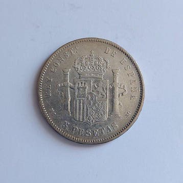 Espagne. Alphonse XII. 5 Pesetas 1885 MSM (Sans prix de