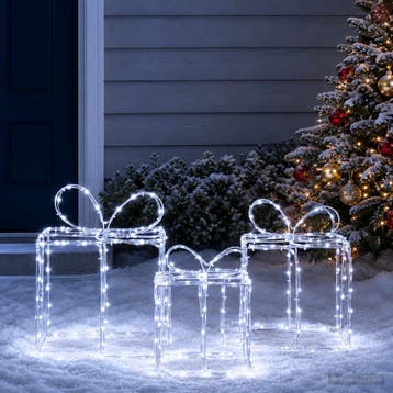 vidaXL Verlichte kerstcadeaudozen LOVIISA 3 st 360 LEDs, Diversen, Verzenden, Nieuw