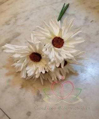 Aster Gerbera Crème Wit Foambloem Doos 30 stuks, Maison & Meubles, Accessoires pour la Maison | Plantes & Fleurs artificielles