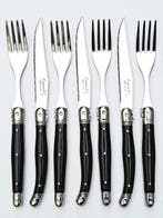 Laguiole - 6x Forks & 6x knives - Black - style de -