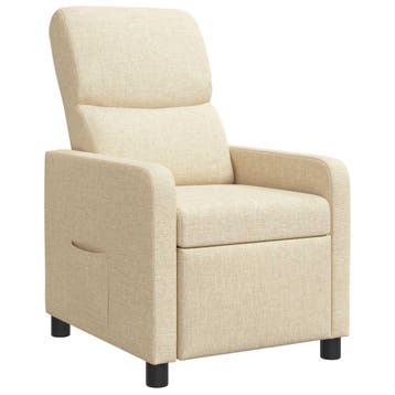 vidaXL Recliner Crèmekleurig Stof, Verzenden