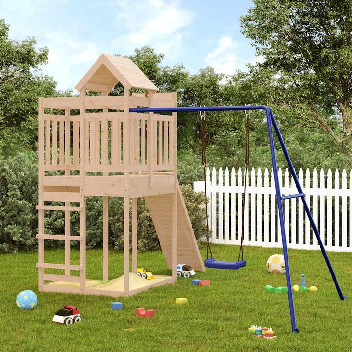 vidaXL Speelhuis massief grenenhout, Kinderen en Baby's, Speelgoed | Buiten | Speeltoestellen, Nieuw, Verzenden