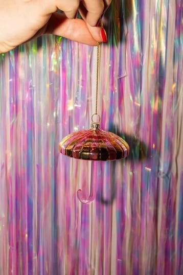 Yup in de boom Paraplu Goud-Roze Kerstornament, Diversen, Ophalen of Verzenden, Nieuw