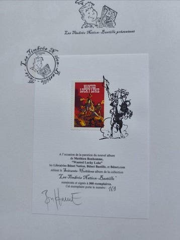 Lucky Luke - Wanted Lucky Luke + timbre de la Nation - C - 1, Boeken, Stripverhalen, Nieuw