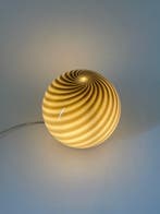 Tafellamp - beige/groen swirl D20 - Vetro Murano