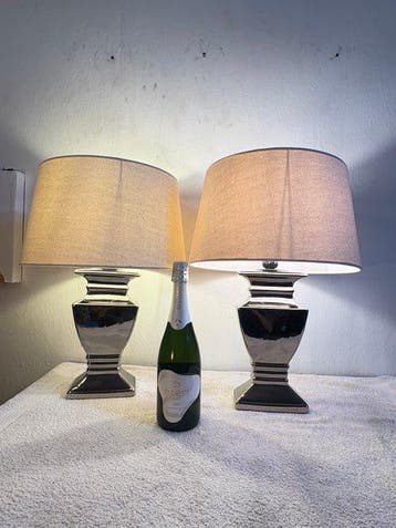 LM Design - Tafellamp (2) - Textiel, Chroom