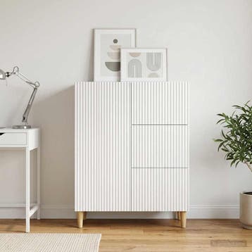 vidaXL Dressoir met lade Wit 66 x 34,5 x 90 cm Bewerkt hout, Huis en Inrichting, Verzenden, Nieuw