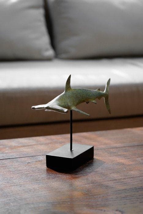 Sculpture, NO RESERVE PRICE - Bronze Patinated Great White, Antiquités & Art, Art | Objets design