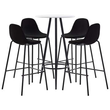 vidaXL 5-delige Barset stof zwart, Verzenden, Nieuw