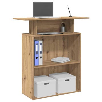 vidaXL Receptiebalie 100x40x104 cm bewerkt hout artisanaal, Verzenden