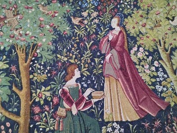 Wandtapijt - 180 cm - 140 cm - Galante scène, Antiek en Kunst