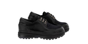 GIORGIO ARMANI - 6 UK - 40 IT - Derby Shoes Black Lug Sole, Nieuw