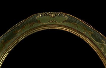 Cadre- Vert Antique/Vert Olive - Bois doré réticulé - Gesso
