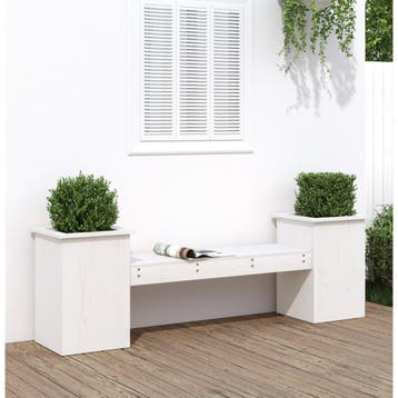 vidaXL Bankje met plantenbakken 184,5x39,5x56,5 cm, Verzenden