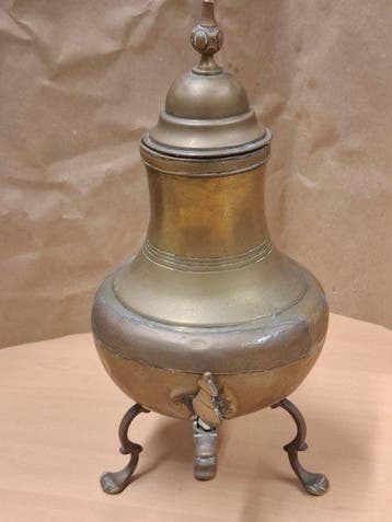 Samovar - Messing - Op drie poten, Antiek en Kunst