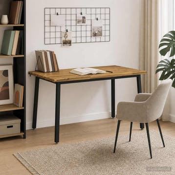 vidaXL 140 x 70 x 75 cm Massief Acacia Hout Wit en zwart, Verzenden