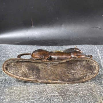 Beeld, Tang-Style Bronze Horse Sculpture - 17 cm - Koper