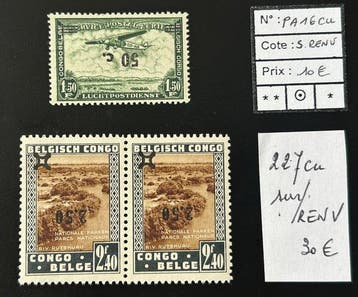 Belgisch-Congo 1936/1941 - Zegels met omgekeerde opdruk -, Gestempeld