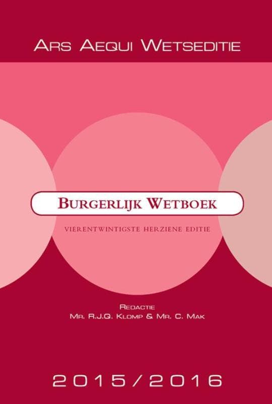 Burgerlijk Wetboek / 2015/2016 / Ars Aequi Wetseditie, Livres, Science, Envoi