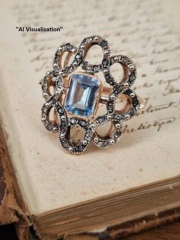Zonder minimumprijs - Ring - 9 kt. Zilver, Roségoud