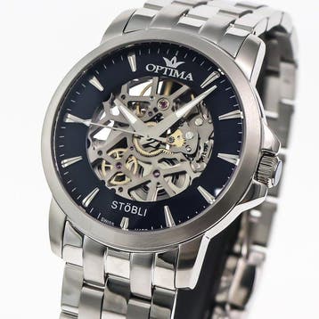 Optima - Stöbli Skeleton Swiss automatic - OSA483SK-SS-9 -, Handtassen en Accessoires, Nieuw