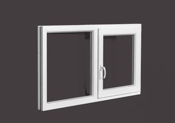 PVC vast-draaikiep b150xh80 cm Antraciet intrek, Ophalen of Verzenden, Gevelraam of Ruit