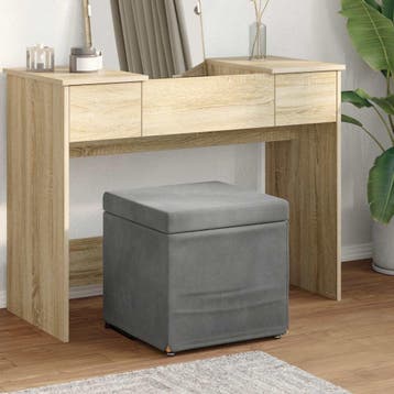 vidaXL Kruk Donkergrijs 41 x 41 x 40 cm Velvet en, Verzenden, Nieuw
