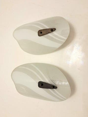 Lampe murale - Verre, Métal - Deux lampes de chevet