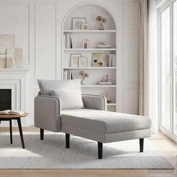 vidaXL Oversized chaise longue Lichtgrijs Bouclé, Verzenden