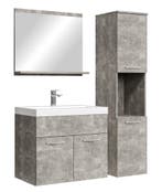 Badkamermeubel Set Montreal 60 x 35 cm Beton Grijs Badmeubel, Verzenden, Nieuw