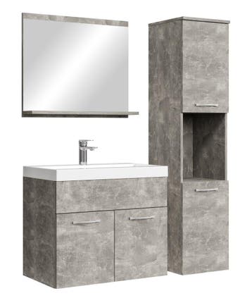 Badkamermeubel Set Montreal 60 x 35 cm Beton Grijs Badmeubel, Verzenden, Nieuw