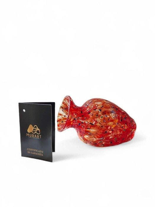 MurArt - Vaas - Glas - Inclusies Decor Regen, Antiquités & Art, Antiquités | Verre & Cristal