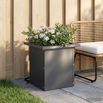 vidaXL Tuinplantenbak met led Antraciet 30 x 30 x 30 cm, Verzenden, Nieuw