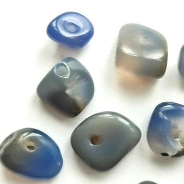 Zijderoute, Centraal-Aziatisch Blauwe Agaat Zeer zeldzame XS
