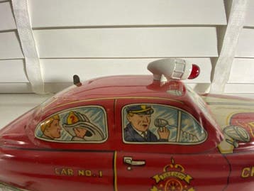 Marx - Marx Fire Chief car - Opwindbaar blikken speelgoed -, Antiek en Kunst