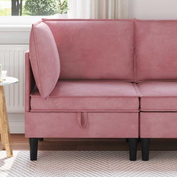 vidaXL Sofa met opslag Roze Fluweel, Verzenden, Nieuw