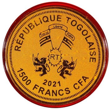 Togo. 100 Francs CFA 2021, “Bacco” Leonardo da Vinci – .999