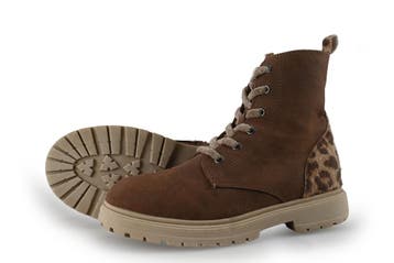 Milo & Mila Veterboots Meisjes in maat 35 Cognac, Verzenden, Schoenen